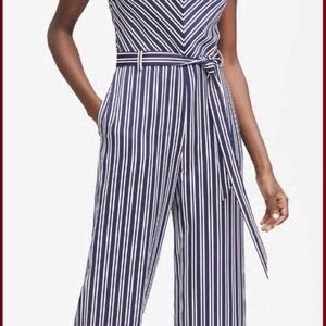 Banana Republic Wide Leg Sleeveless Jumpsuit size 6 Black Navy White